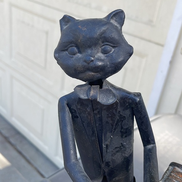 Metallic Fox/Cat Musician Sculpture - Picture 2 of 3